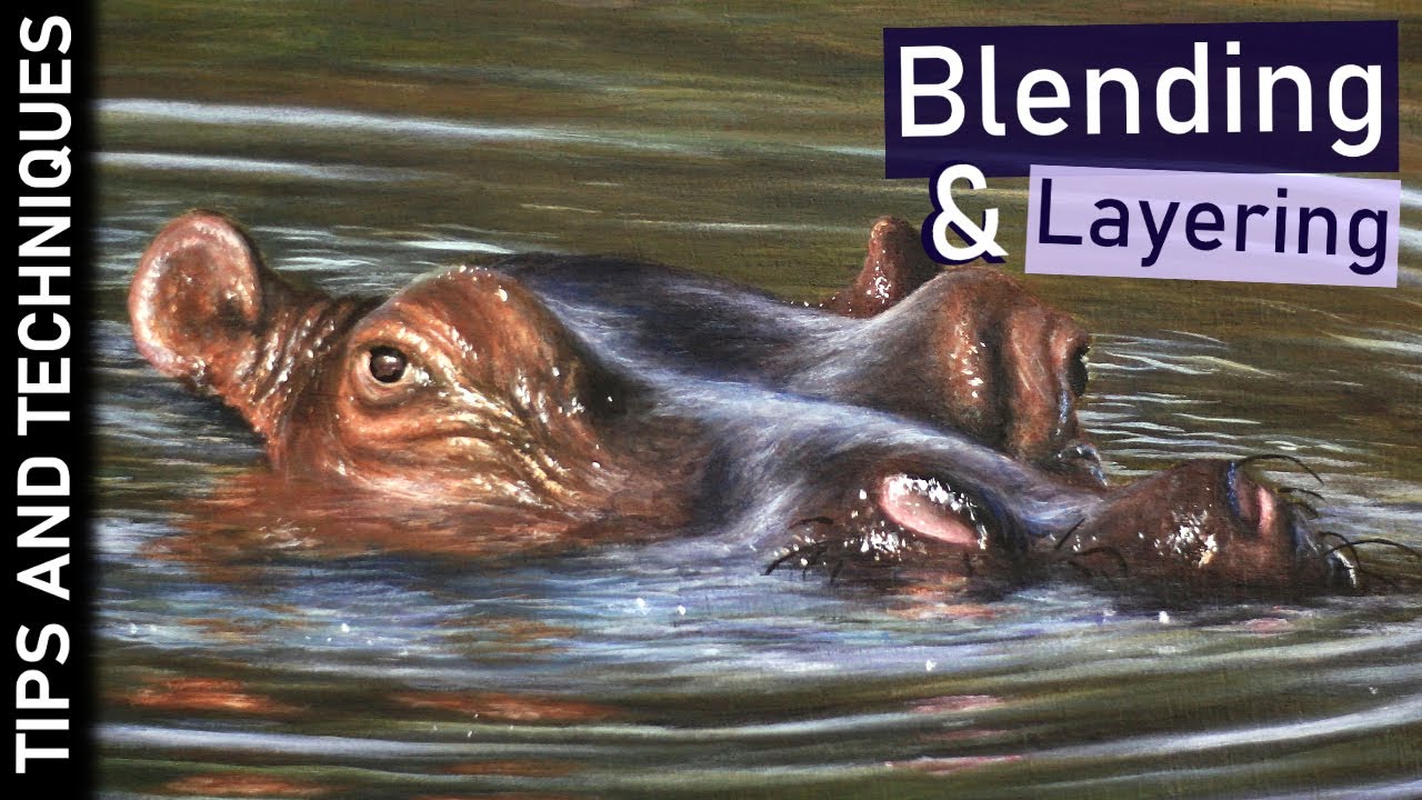 Painting a realistic Hippo in acrylics | How to make blending acrylics easier
