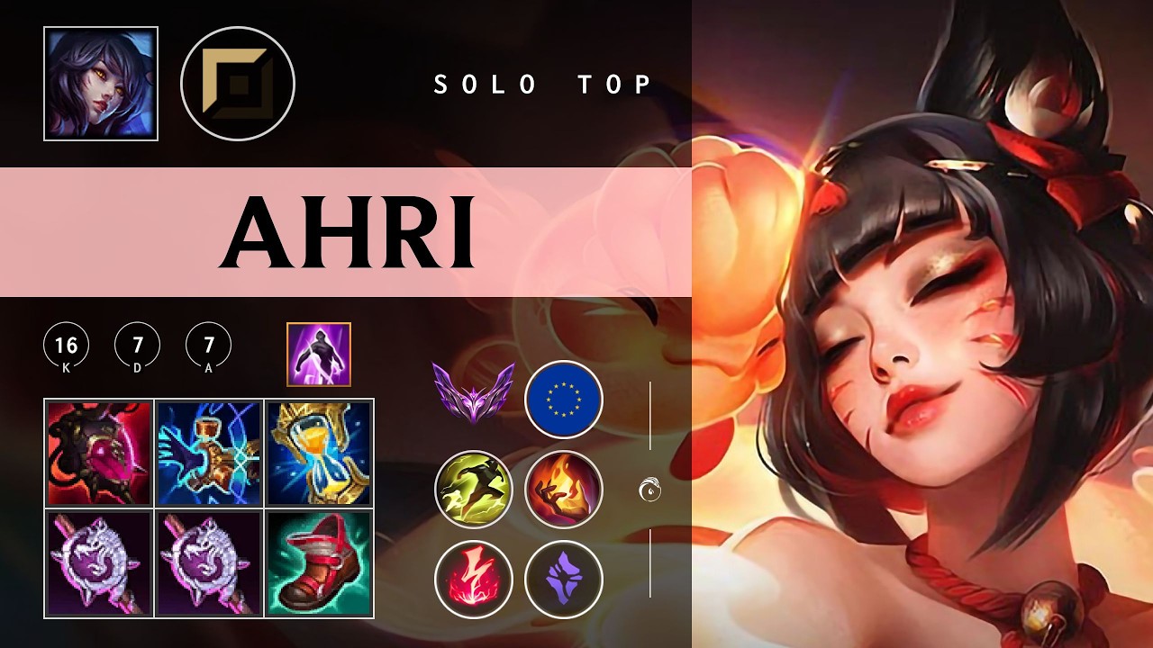 Ahri Top vs Fiora - EUW Master Patch 26.03