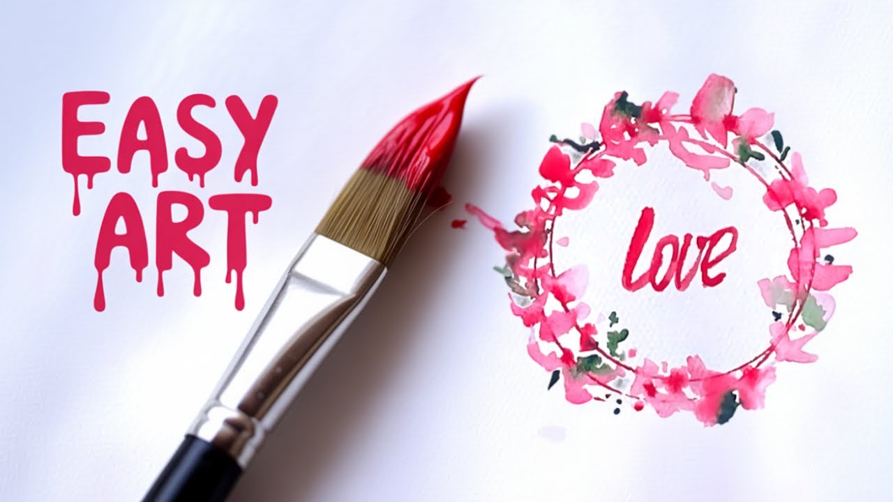 Watercolour Cherry Blossom Wreath - Easy DIY Art Tutorial