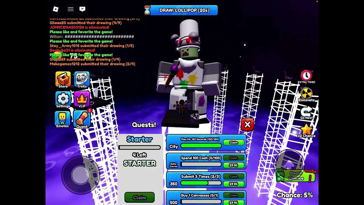 Draw or oof win bc opponent leaves