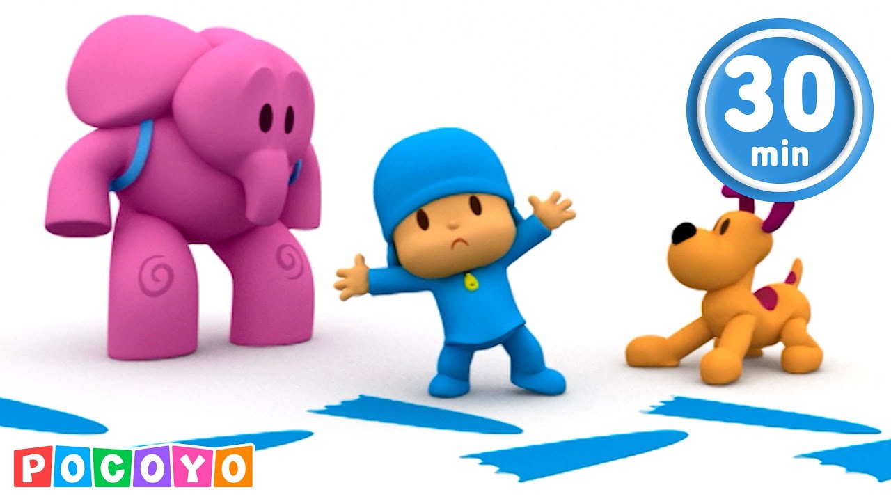 Pocoyo 🇦🇪 - القناة الرسمية - بوكويو يكتشف آثار أقدام غامضة! 👣 [30 دقيقة] رسوم متحركة للأطفال
