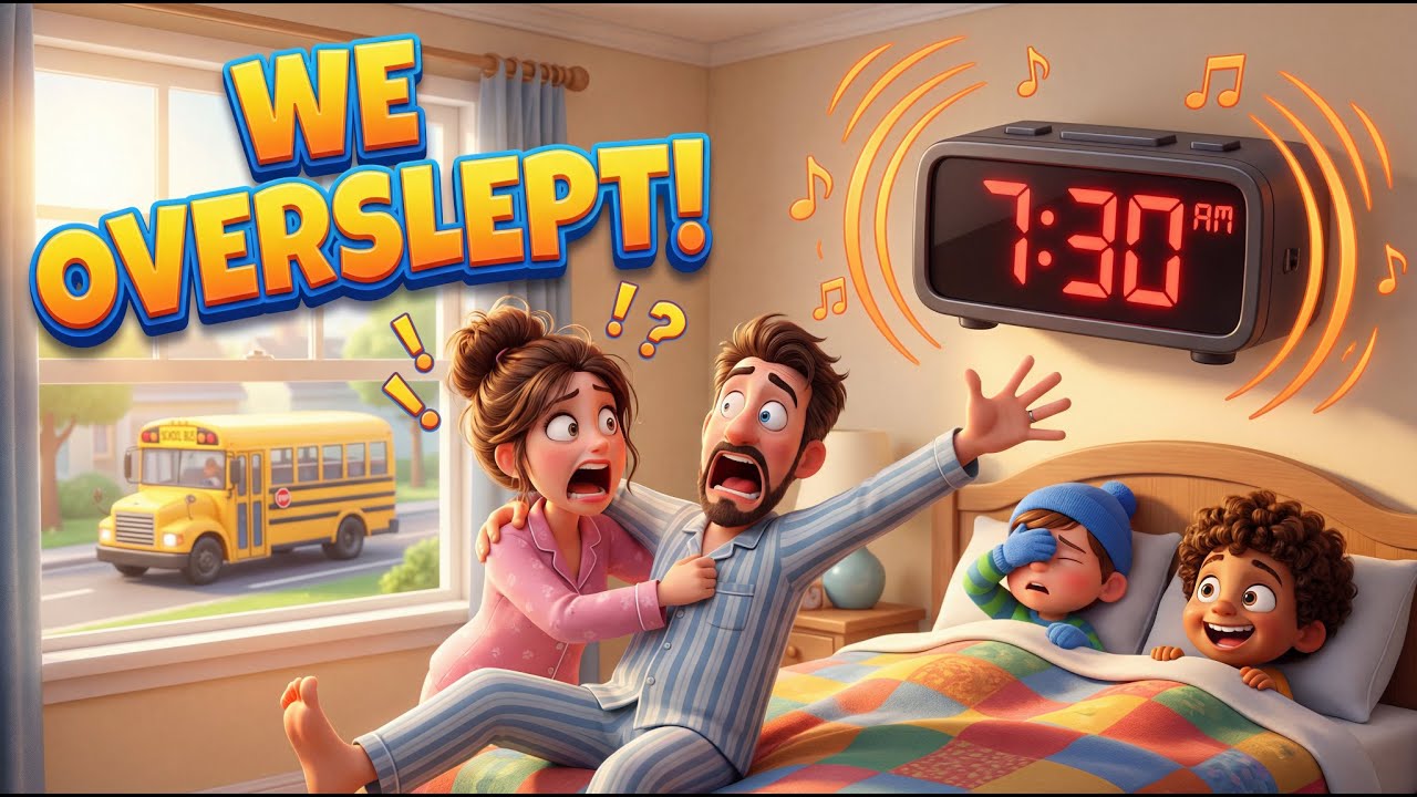 We Overslept for School! 😂 Funny Morning Routine Cartoon for Kids | 3D Family Animation #cartoon