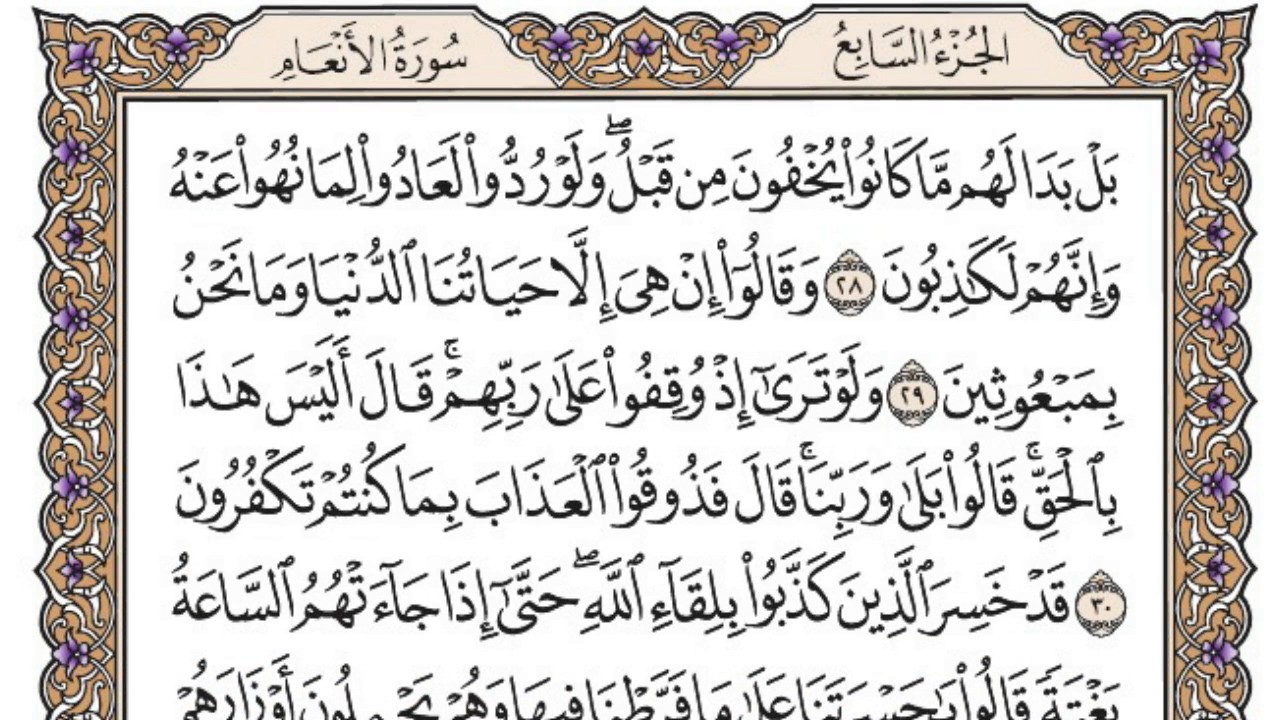 سورة الأنعام مكتوبة / محمد أيوب
