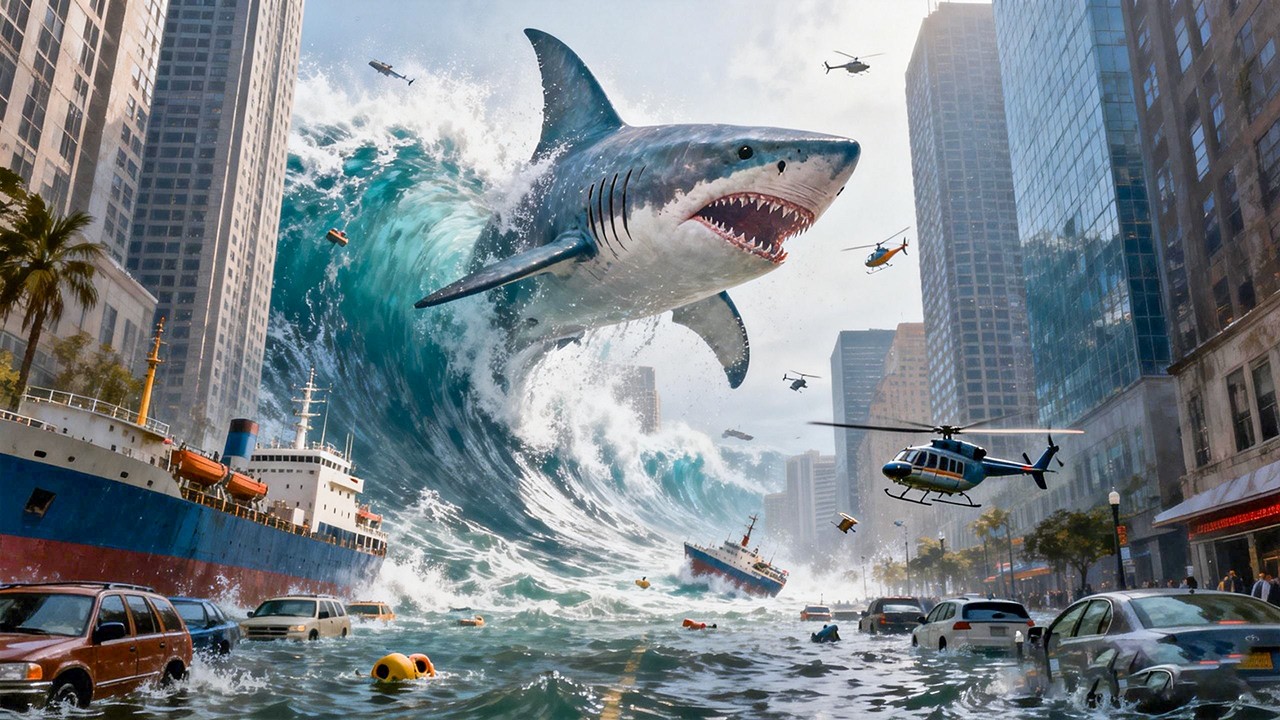【2026飛鯊屠城】巨鯊登陸！海陸雙棲獵殺，都市淪為人間煉獄！#陆行鲨 #惊悚 #怪兽 #灾难 #电影 #movie #奇妙影视馆 #snake #snake3 #巨鲨 #鲨鱼