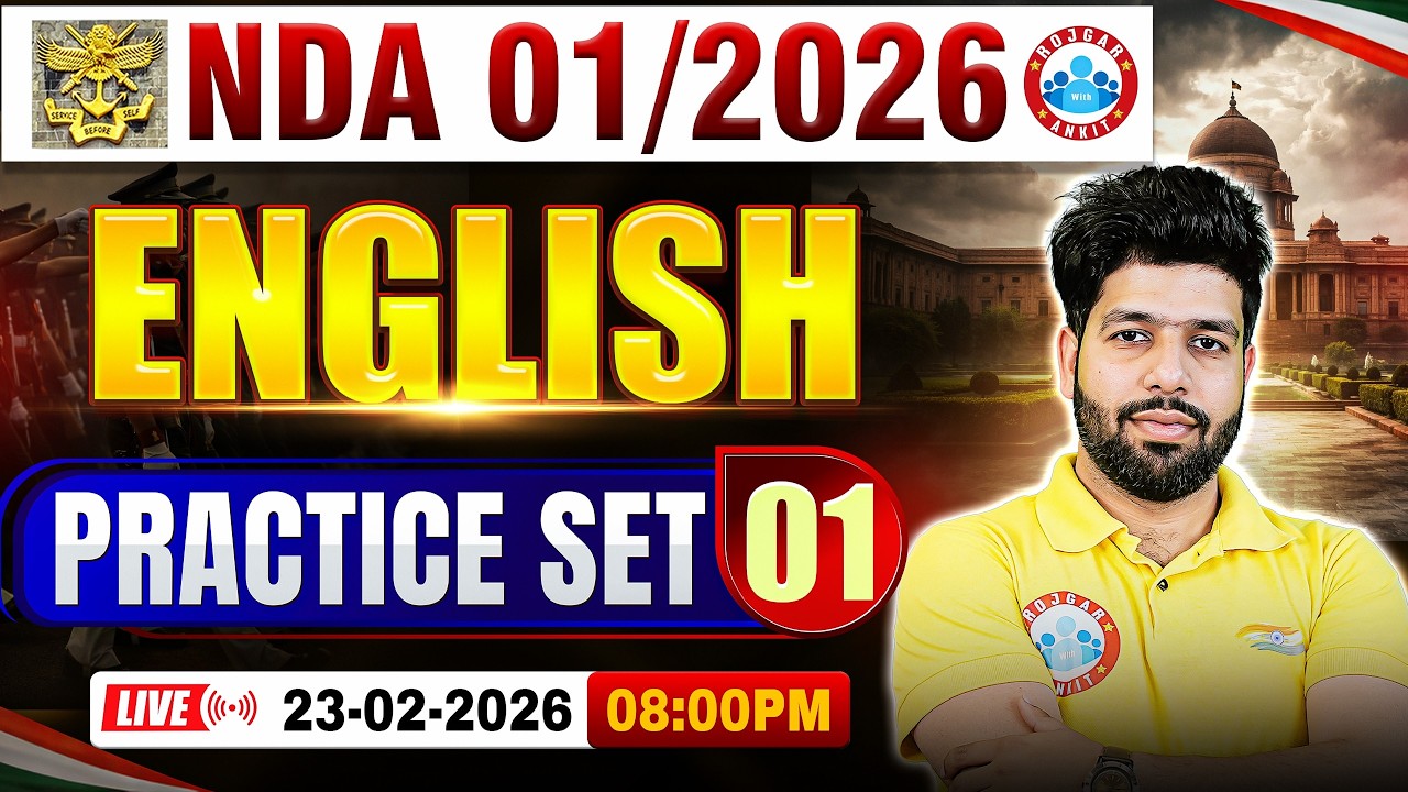 NDA English Classes 2026 | NDA English Practice Set- 01 | English For UPSC NDA 1 2026 By Anuj Sir