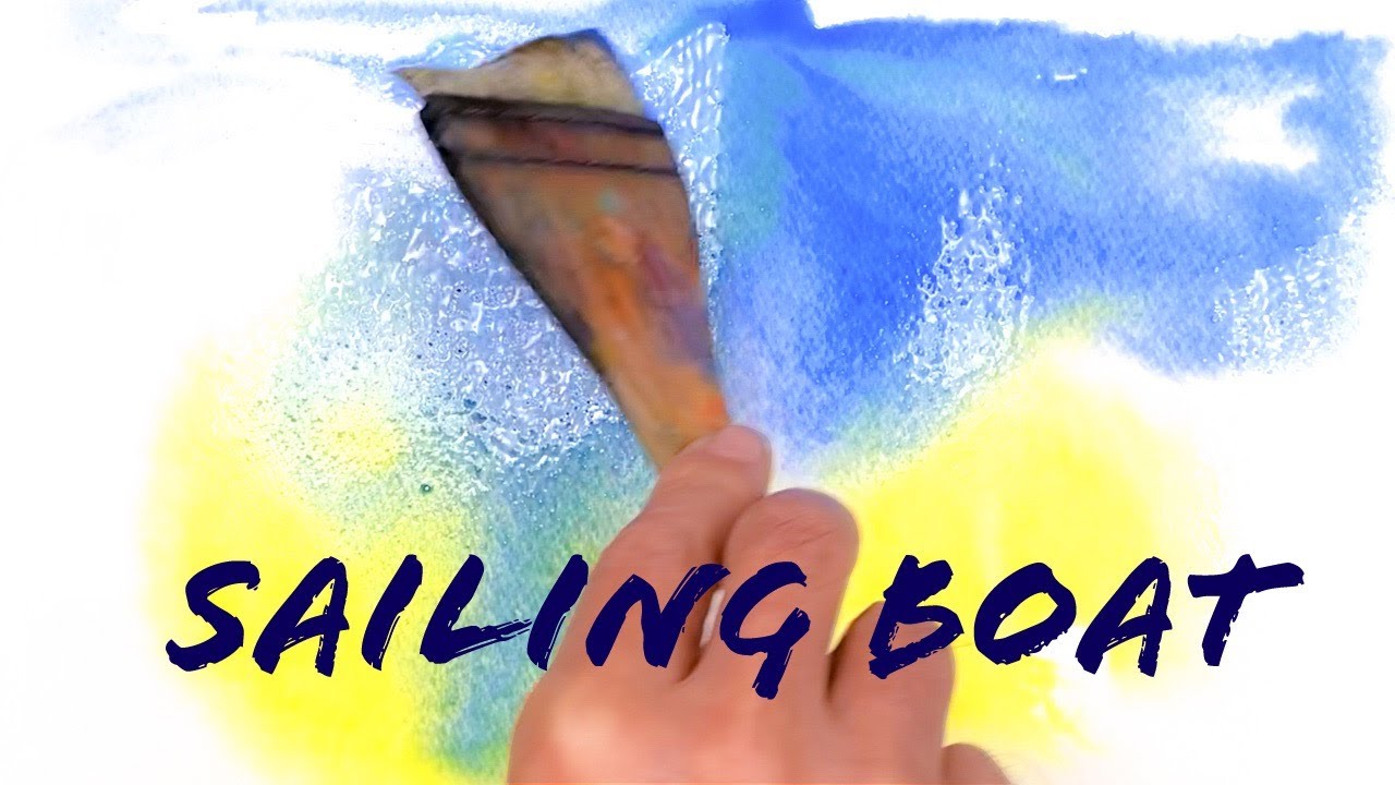 Healing Watercolor Art |  Sailing Boat Painting | Shibasaki