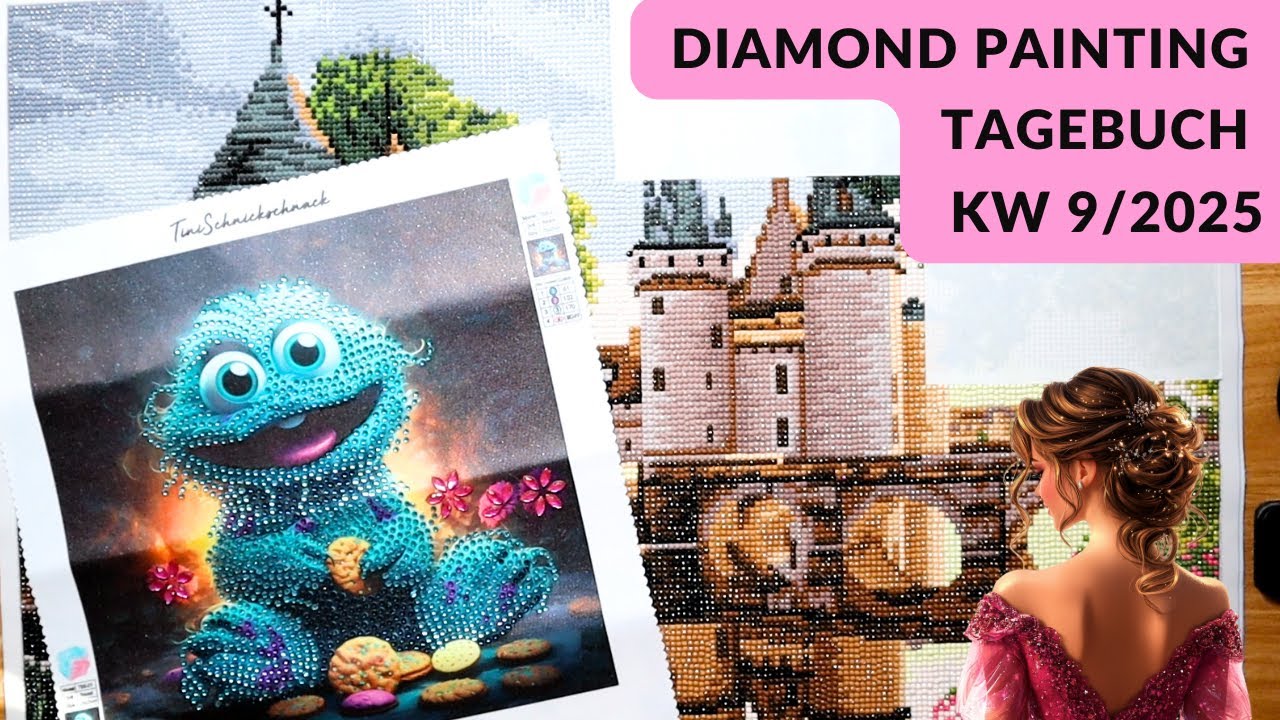 DIAMOND PAINTING Tagebuch || Wochenupdate KW 9 || meine Fortschritte + ein wenig live sticken