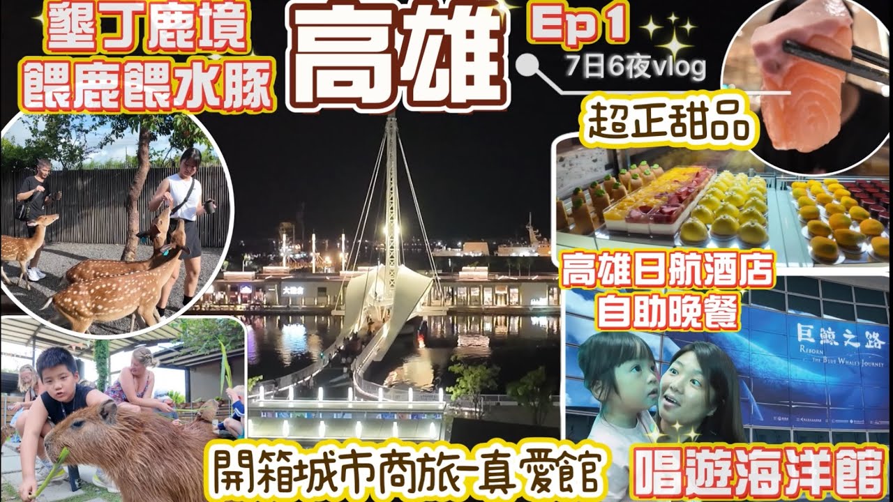 高雄7日6夜vlog｜城市商旅-真愛館 開箱｜高雄日航酒店serena自助晚餐￼｜國立海洋生物博物館｜墾丁鹿境｜墾丁｜夢時代｜孫東寶牛扒教父｜Ep1｜￼