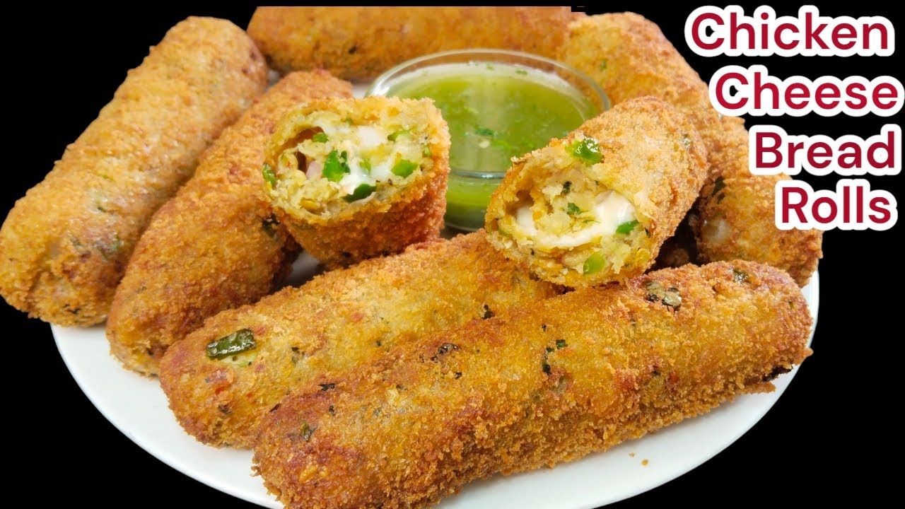 Ultimate Chicken Cheese Bread Rolls -The Best Snack Ever(cheesey chicken roll recipe) chicken roll