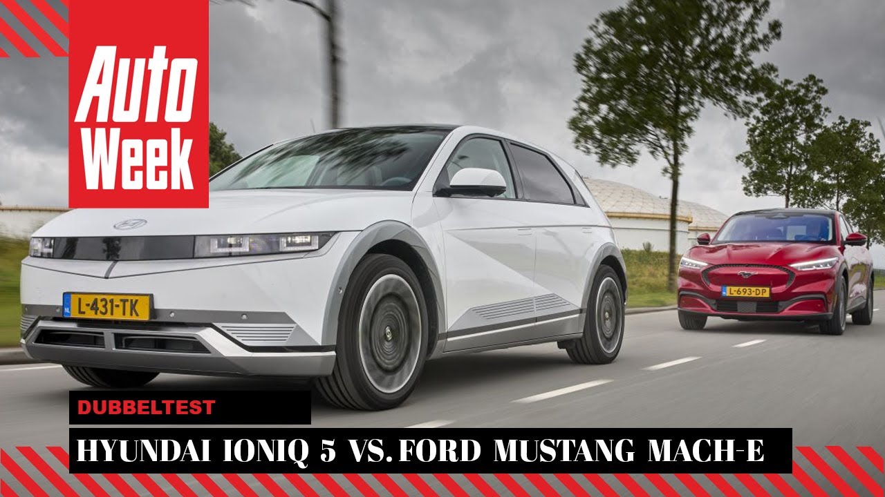 Ford Mustang Mach-E vs. Hyundai Ioniq 5 - AutoWeek dubbeltest - English subtitles