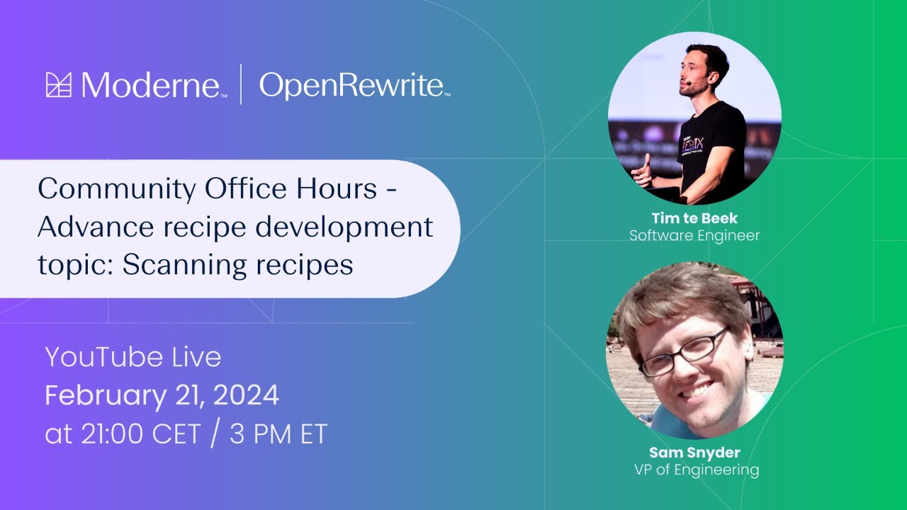 Community Office Hours | Advanced recipe development topic: Scanning recipes