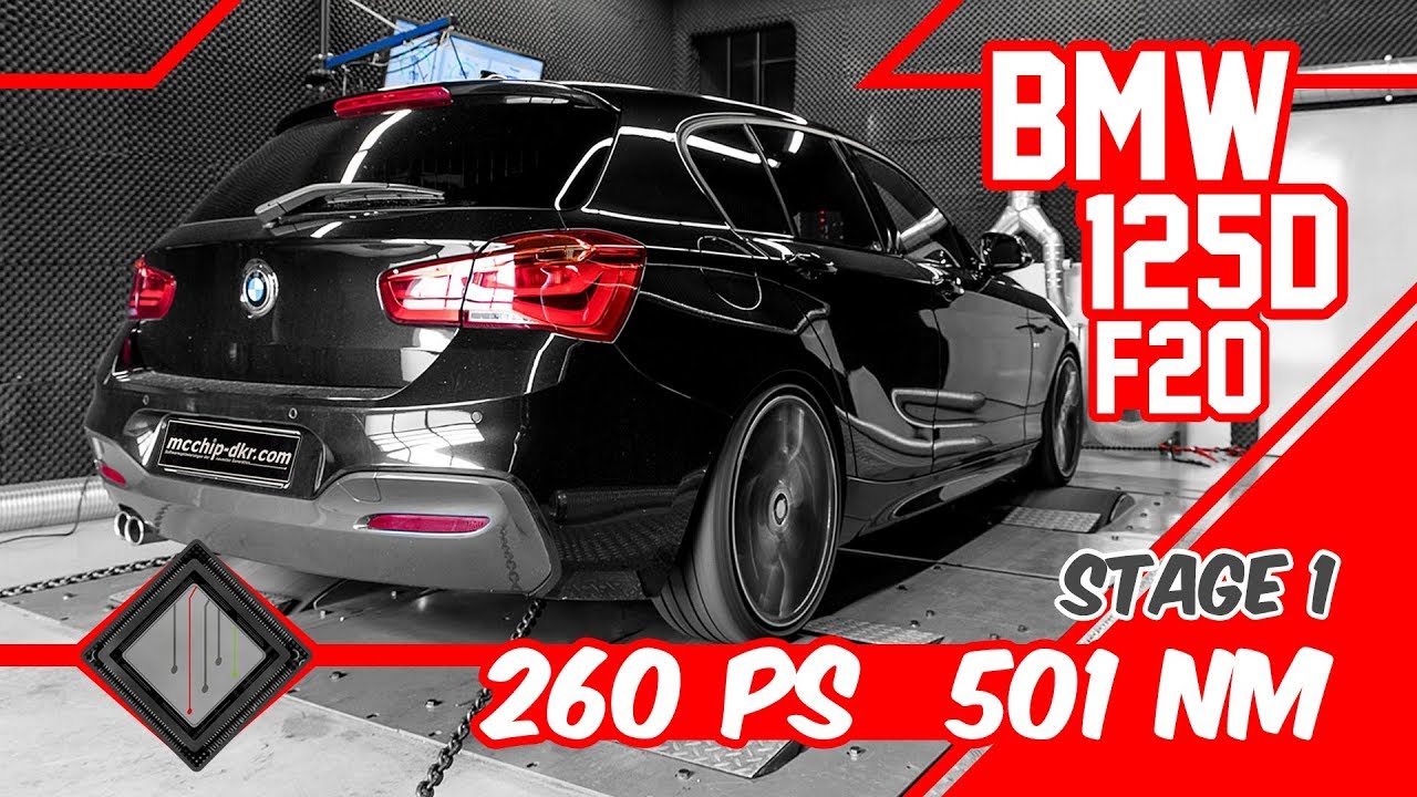 BMW 125d F20 Stage 1 | Chiptuning - Dyno - 100-200 km/h | mcchip-dkr