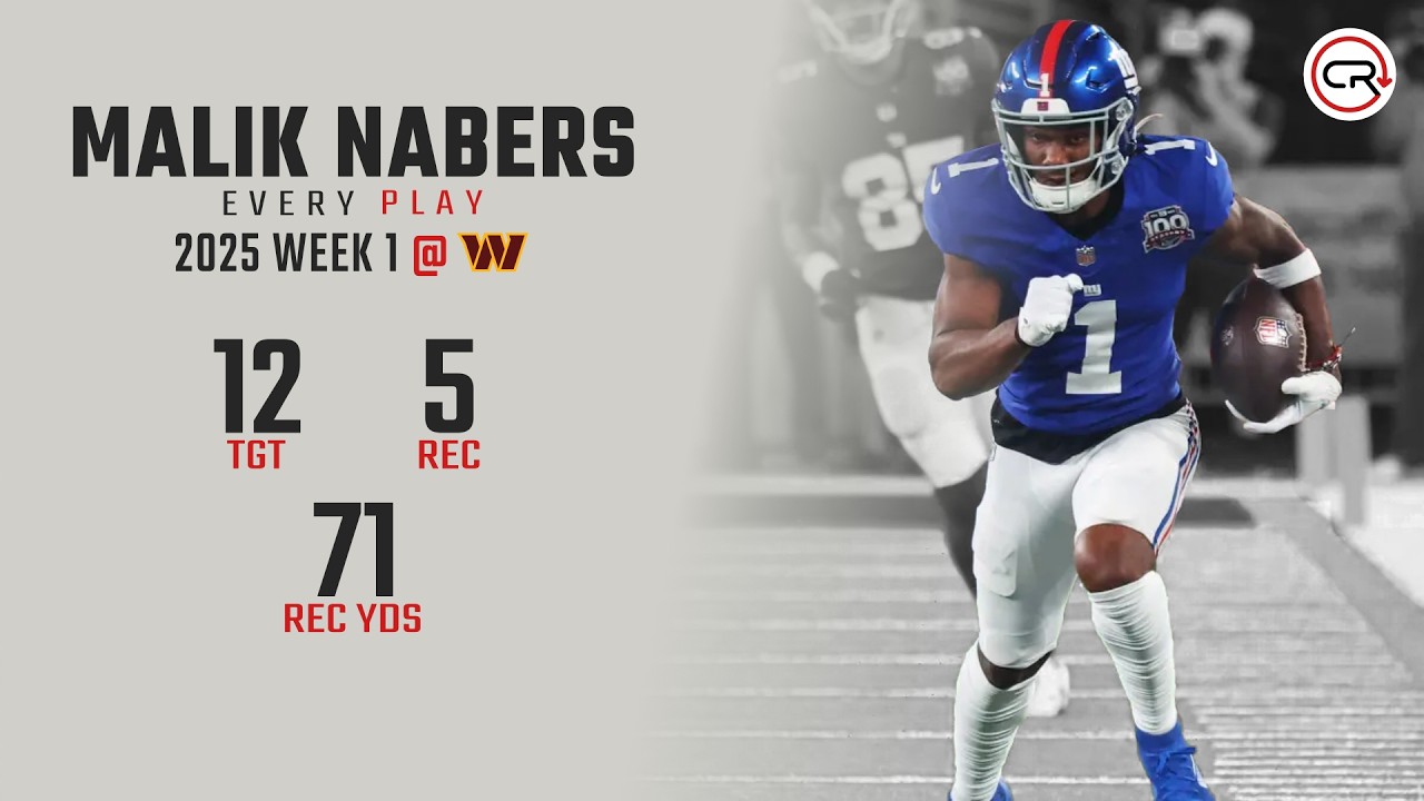 Malik Nabers Week 1 Highlights | Every Target and Catch vs Commanders