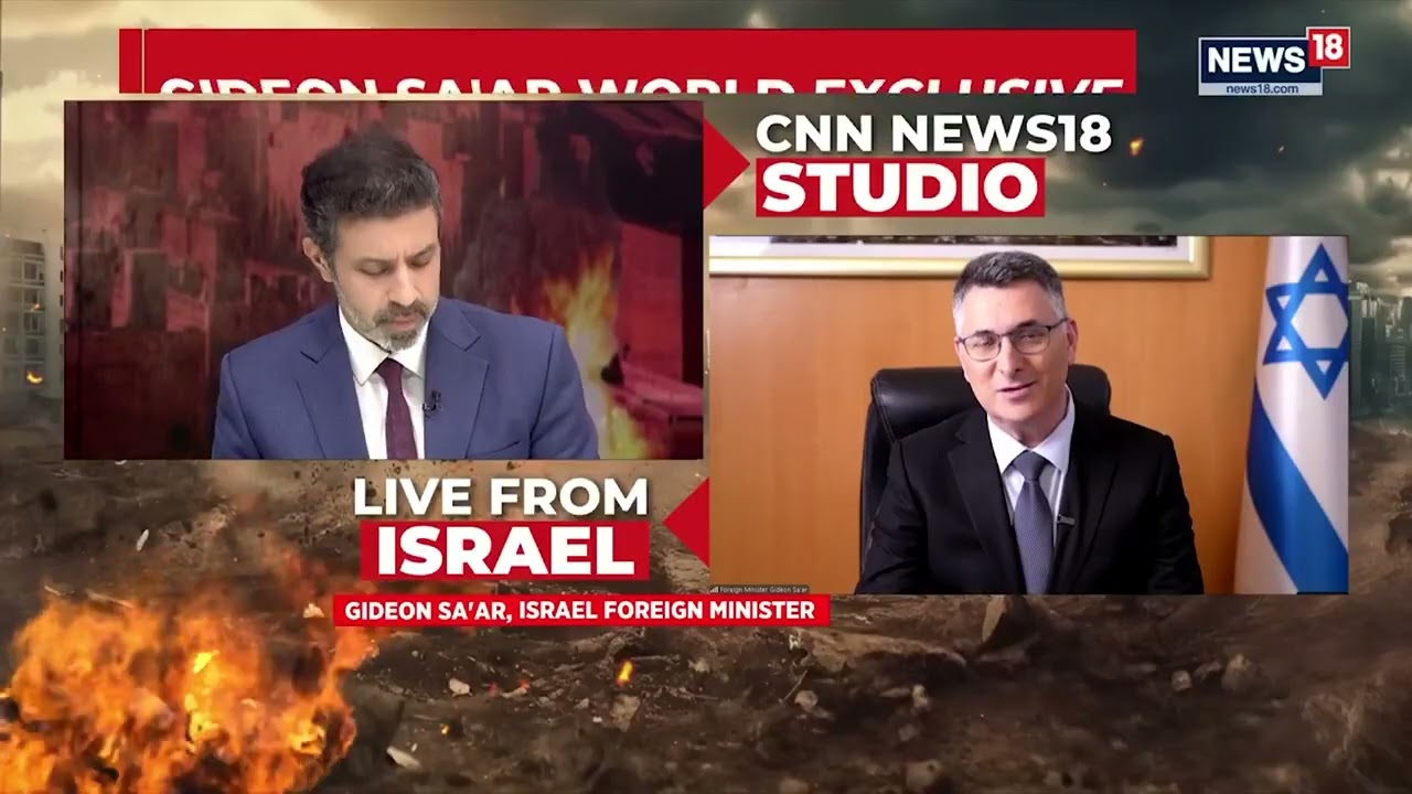 שר החוץ גדעון סער בראיון לערוץ ההודי CNN News 18