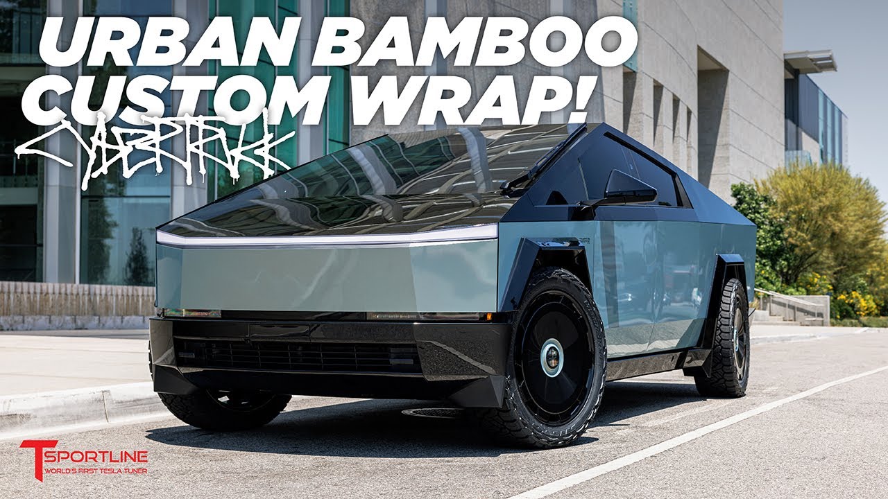 2-Tone Wrapped Cybertruck in Urban Bamboo Blue capped & clad with Gloss Black PPF & Painted Trim!