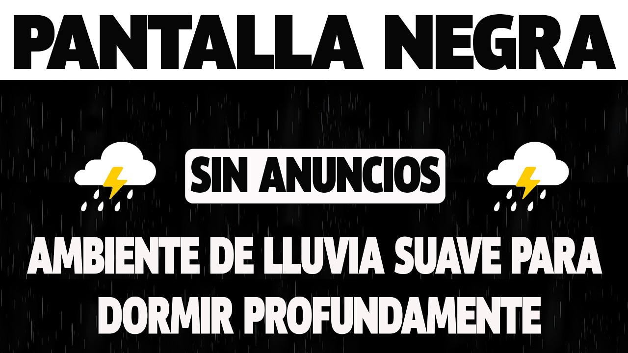 Pantalla Negra | Tormenta de Lluvia Relajante con Truenos Lejanos para Dormir