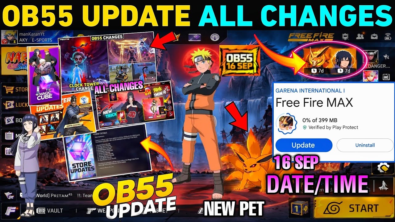 Ob55 New Update 🔥 ALL Changes 🤯 Kya kya aaya Hai in Free Fire | FF NEW EVENT UPDATE GARENA FREE FIRE