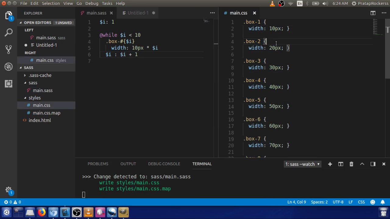 how to use @while loop in SASS (In Hindi)