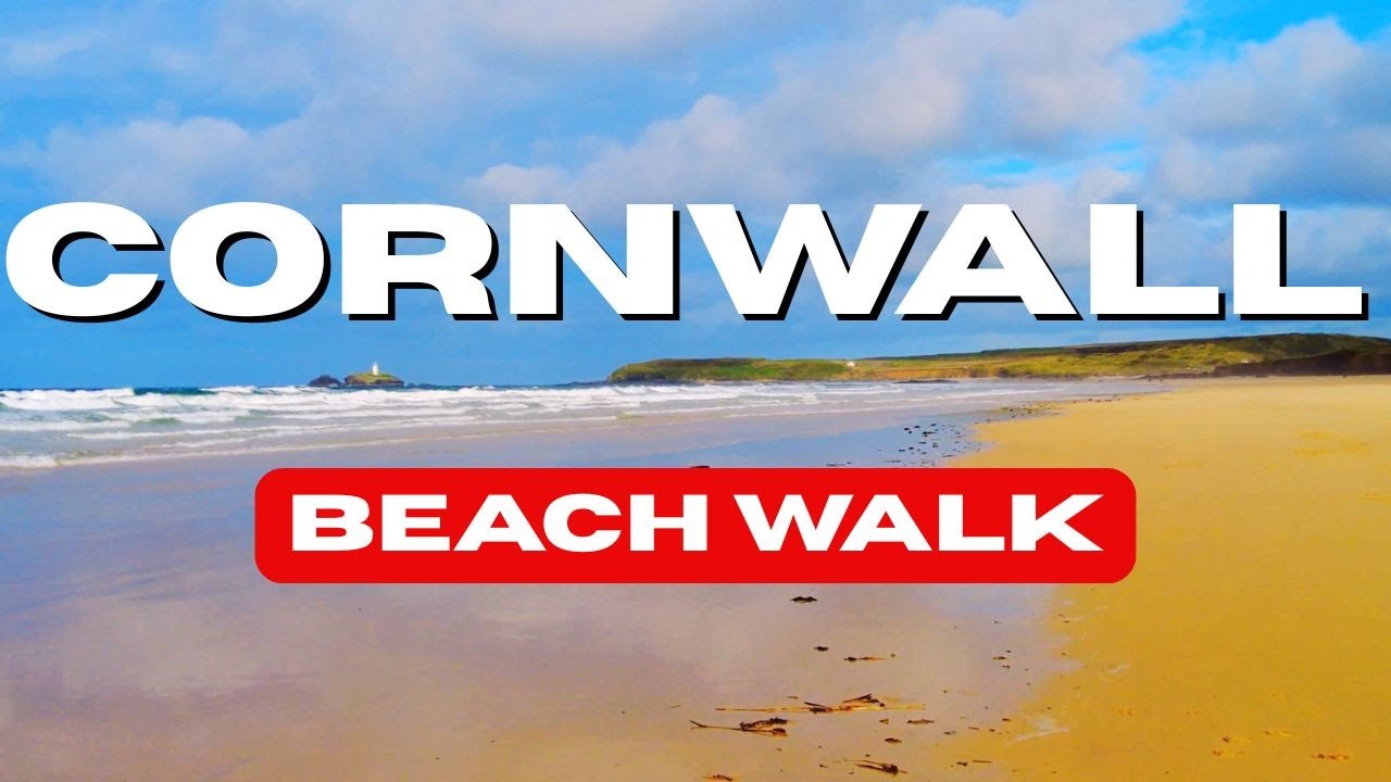 CORNWALL Beach 4k Walking Tour AMAZING Atlantic Ocean Waves ASMR | Peaceful Virtual Travel England