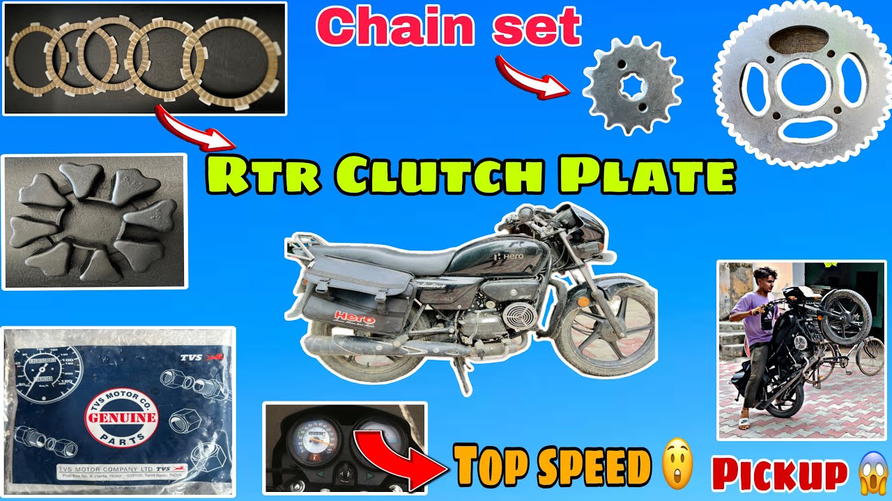 Apache Rtr Clutch Plate Install In Splendor🔥|| Bullet Chain Set😍 || High Pickup Top Speed Splendor😲