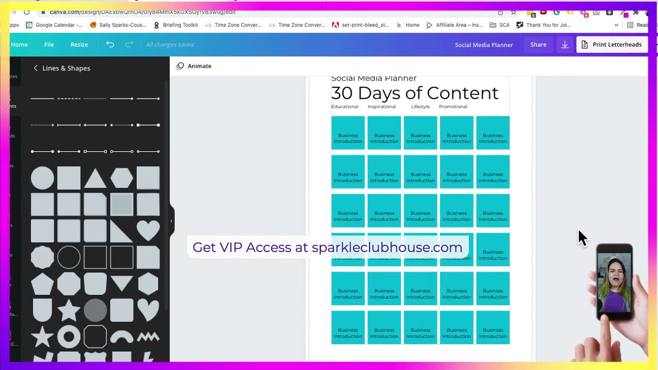 How to make a 30 Day Social Media Content Calendar in Canva