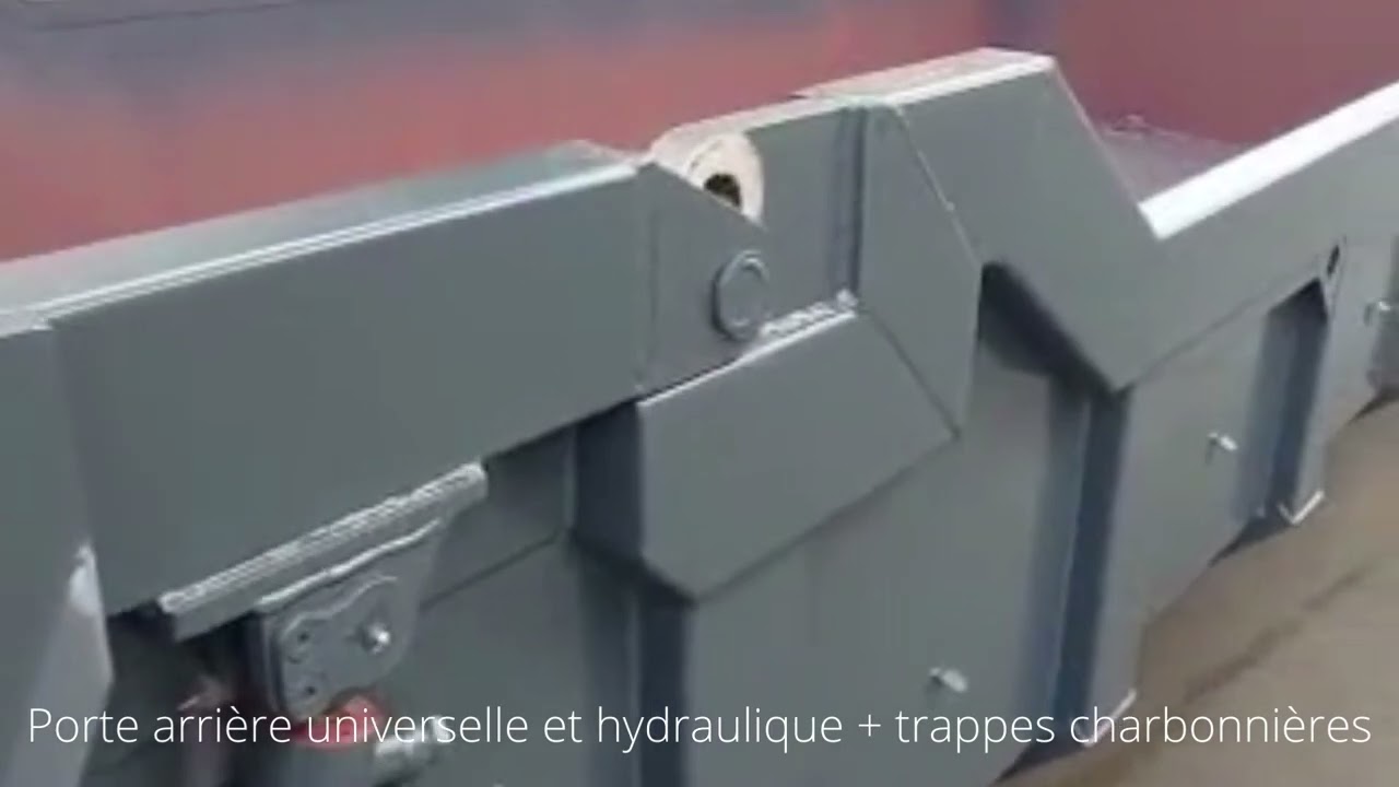 Benne TP type Série 6 avec porte arrière universelle et hydraulique + trappes charbonnières