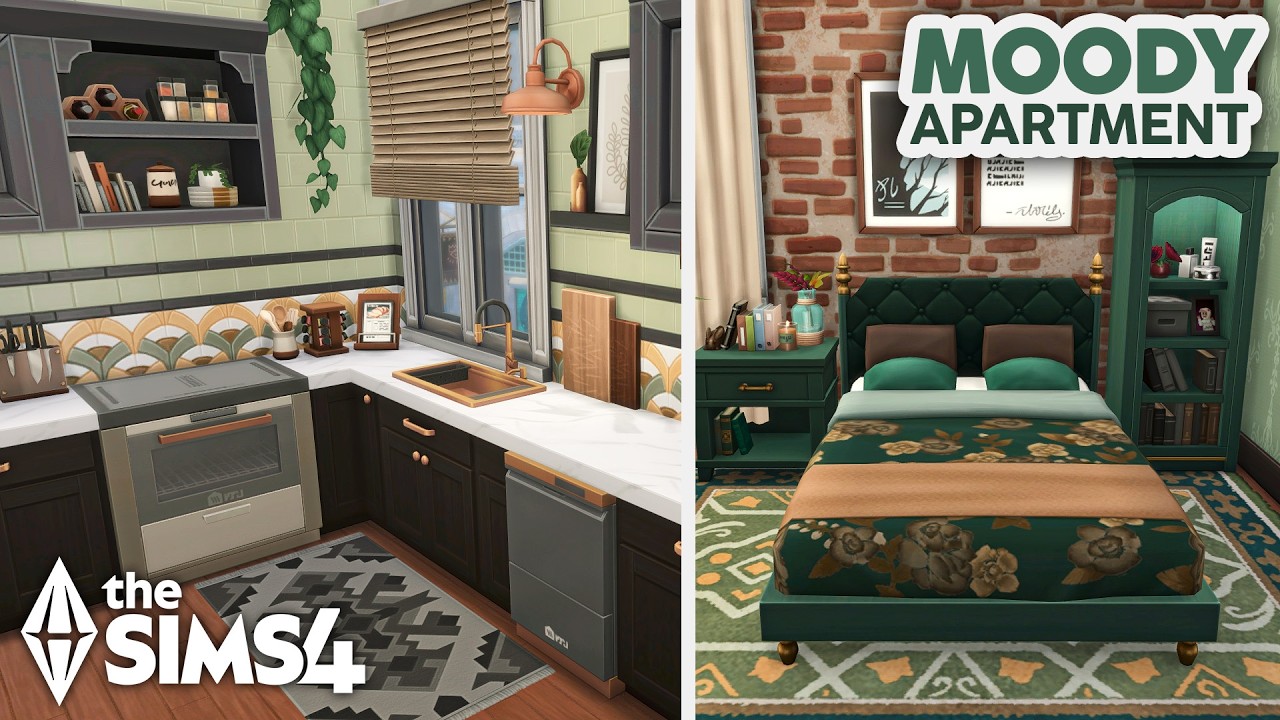 Moody Roommates Apartment // The Sims 4 Speed Build: Apartment Renovation