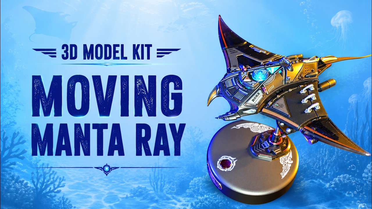 ROKR Manta Ray | Moving Fins & LED Lighting Model Build | Puzzle Kit MI06