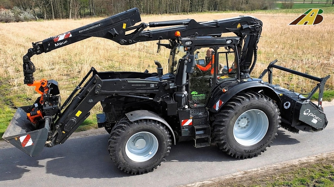 Forstschlepper K300 mit 10m Kran, Mulcher Traktor f&uuml;r Baumf&auml;llung, Landschaftspflege Forstwirtschaft