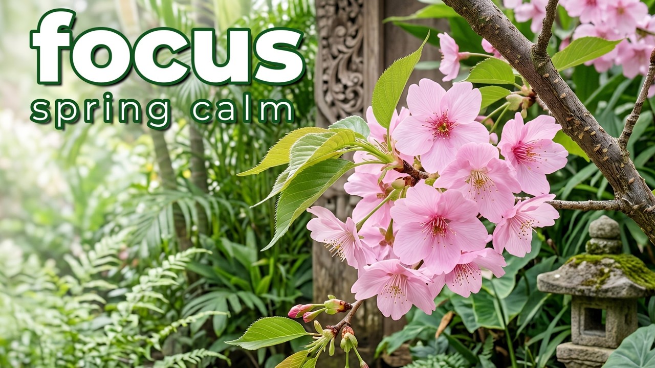Calm Tropical Garden 🌿 90 Min Soft Ambient for Deep Focus & Work