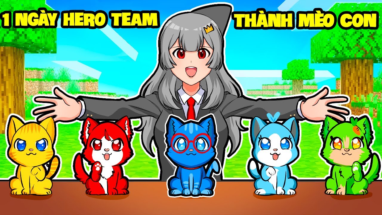 SAMMY CÙNG HERO TEAM 1 NGÀY TRỞ THÀNH MÈO CON SIÊU ĐÁNG YÊU TRONG ROBLOX