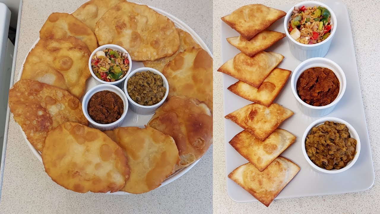 POPULAR GAMBIAN  STREET FOOD/ SNACK FISH CAKE WITH RED SAUCE, GRONSOUP AND BEANS.