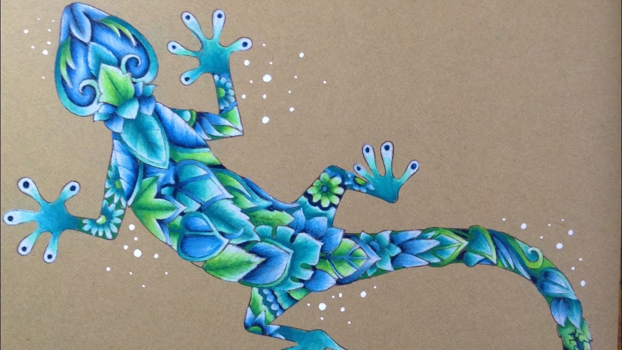MAGICAL JUNGLE - coloring on craft paper - prismacolor pencils