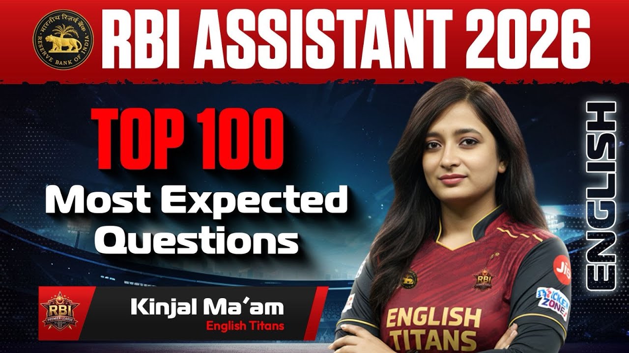RBI Assistant English | RBI Assistant English - TOP 100 Most Expected Questions | By Kinjal Ma'am