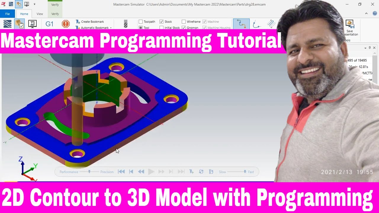 Mastercam 2023 Programming Tutorials | How to Create 3d model from 2d Contour In mastercam 2023