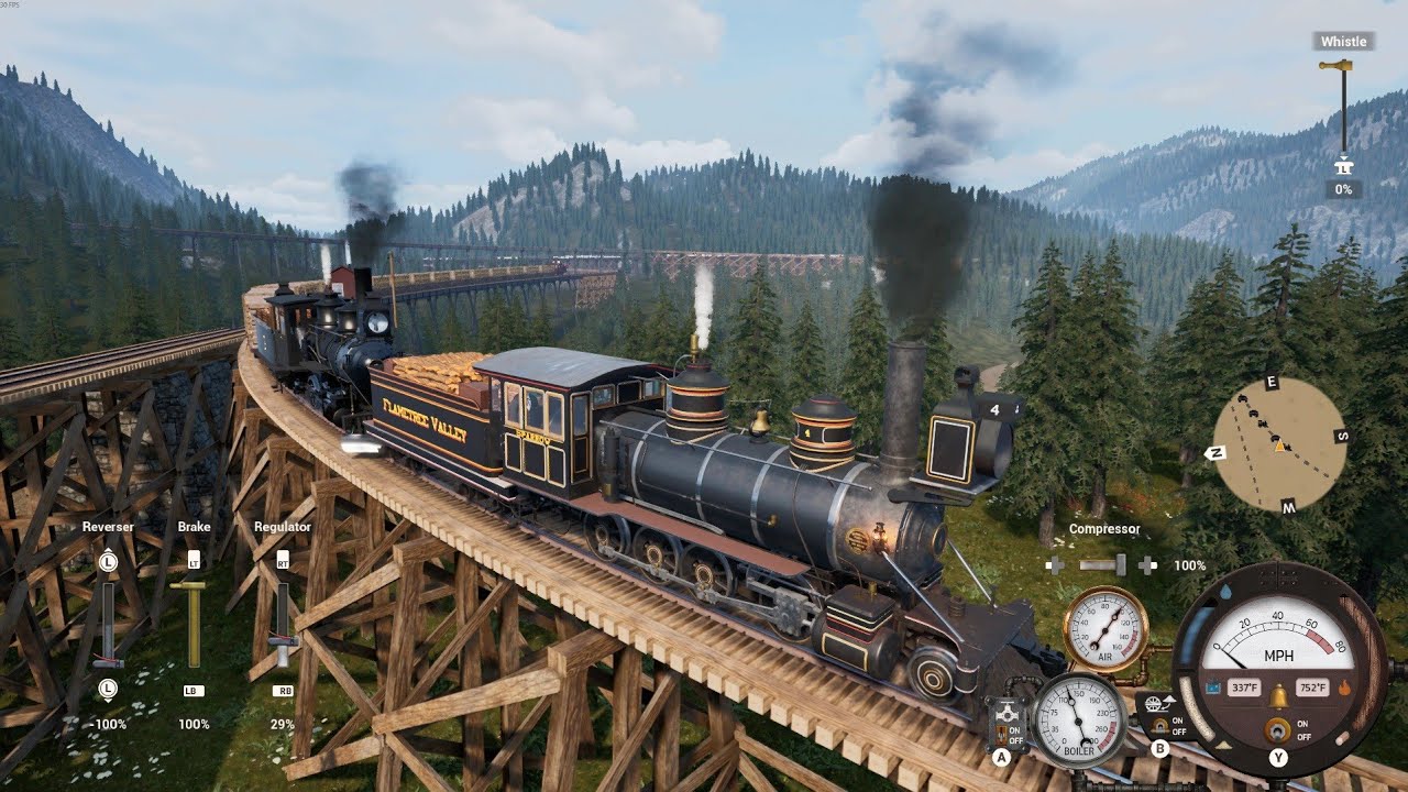 Locos 4 and 3 on a 20 car cordwood train on the Flametree Valley railway on railroads online 