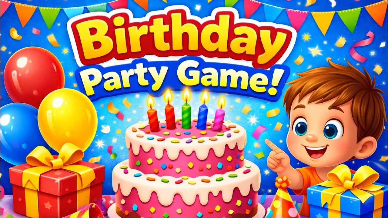 Birthday Party Game for Kids|Cake, Balloons & Decorations|Happy Birthday Learning Video for Toddlers