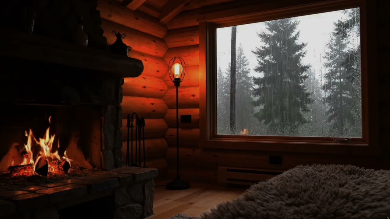 Rain Sounds Inside a Forest Cabin | Deep Relaxation with No Talking, No Music
