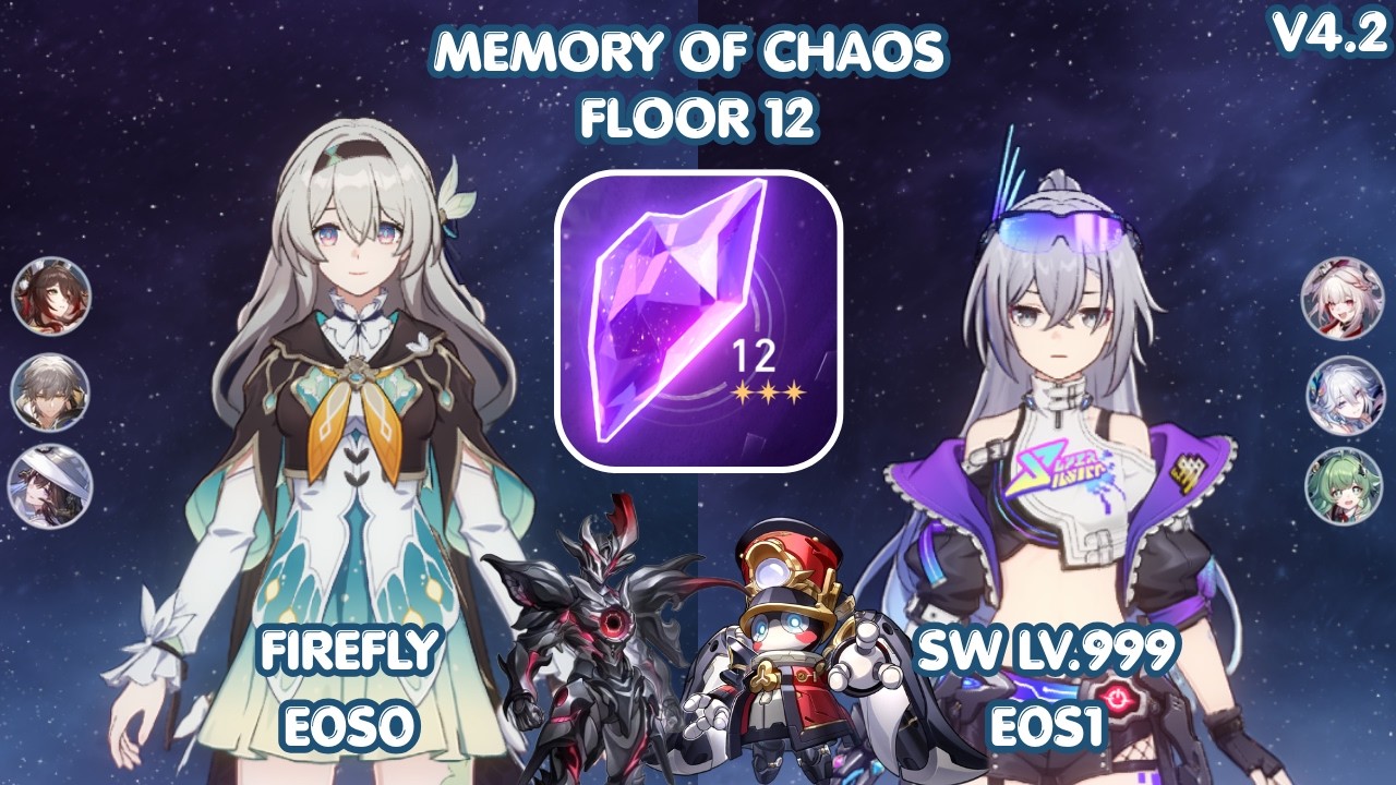 E0S0 Firefly Sustainless & E0S1 Silver Wolf Lv 999 | Memory of Chaos (MoC) 12 - 3 Stars | HSR 4.2