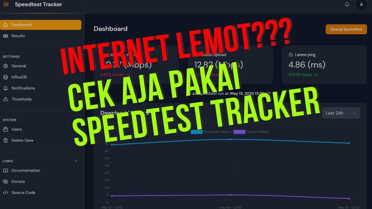 Uji Kecepatan Internet Berkala Dengan Speedtest Tracker 🚀📊