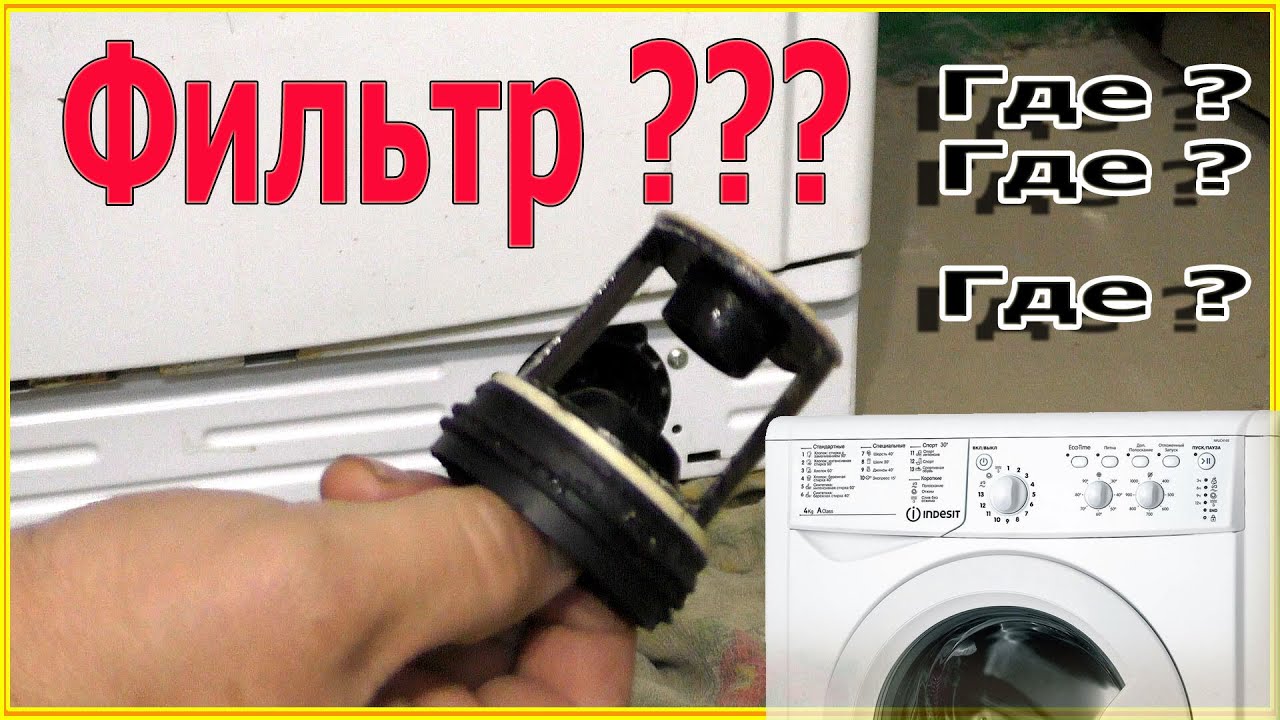 Where is the filter in the Indesit washing machine???