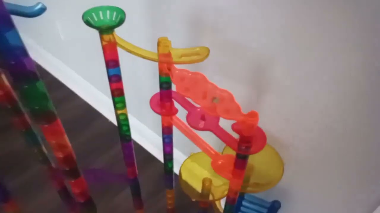 Blue Leggy's tallest and longest marble run