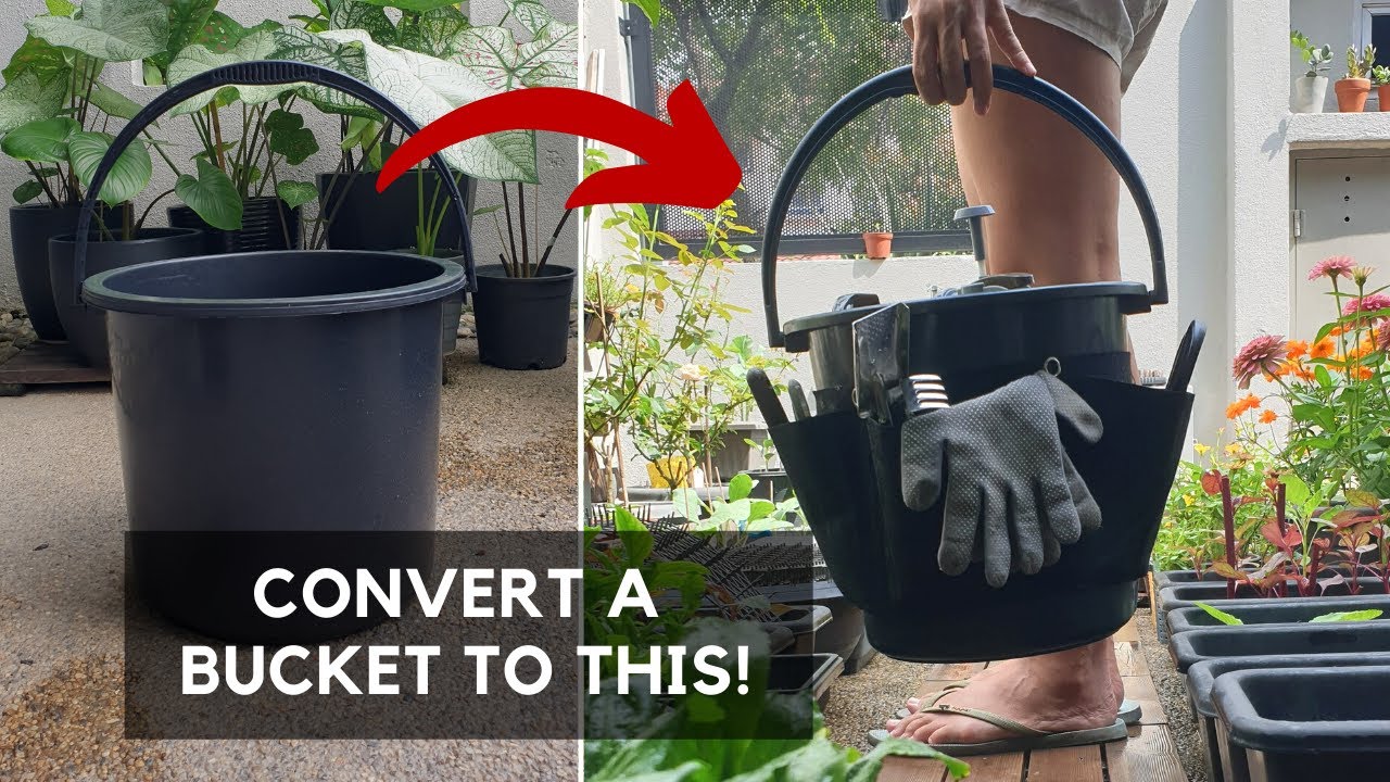 CONVERT A PLASTIC BUCKET into THIS | Make your own garden bucket tool organizer caddy