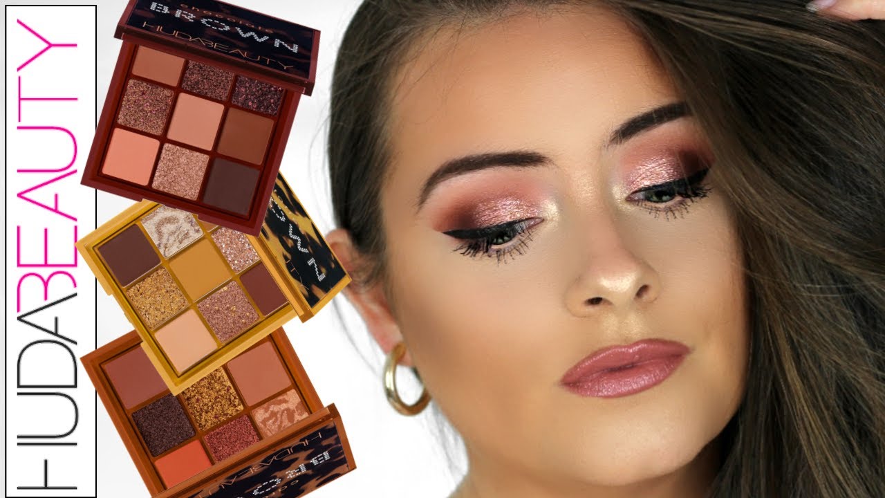 HUDA BEAUTY BROWN OBSESSIONS EYESHADOW PALETTE REVIEW! CHOCOLATE BROWN TUTORIAL & SWATCHES