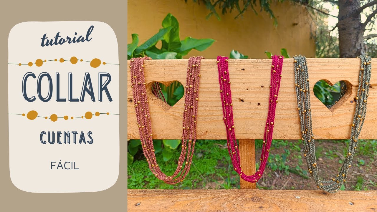 COLLAR con CUENTAS fácil a CROCHET. Tutorial paso a paso. BISUTERÍA a ganchillo para principiantes.