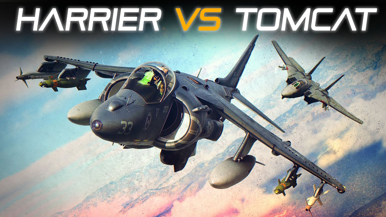 AV-8B Harrier Vs F-14 Tomcat DOGFIGHT | Digital Combat Simulator | DCS |
