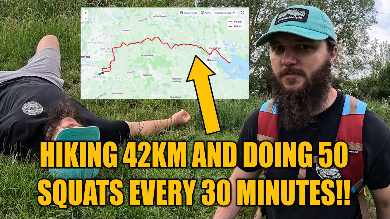 HIKING 42KM AND DOING 50 SQUATS EVERY 30 MINUTES!!