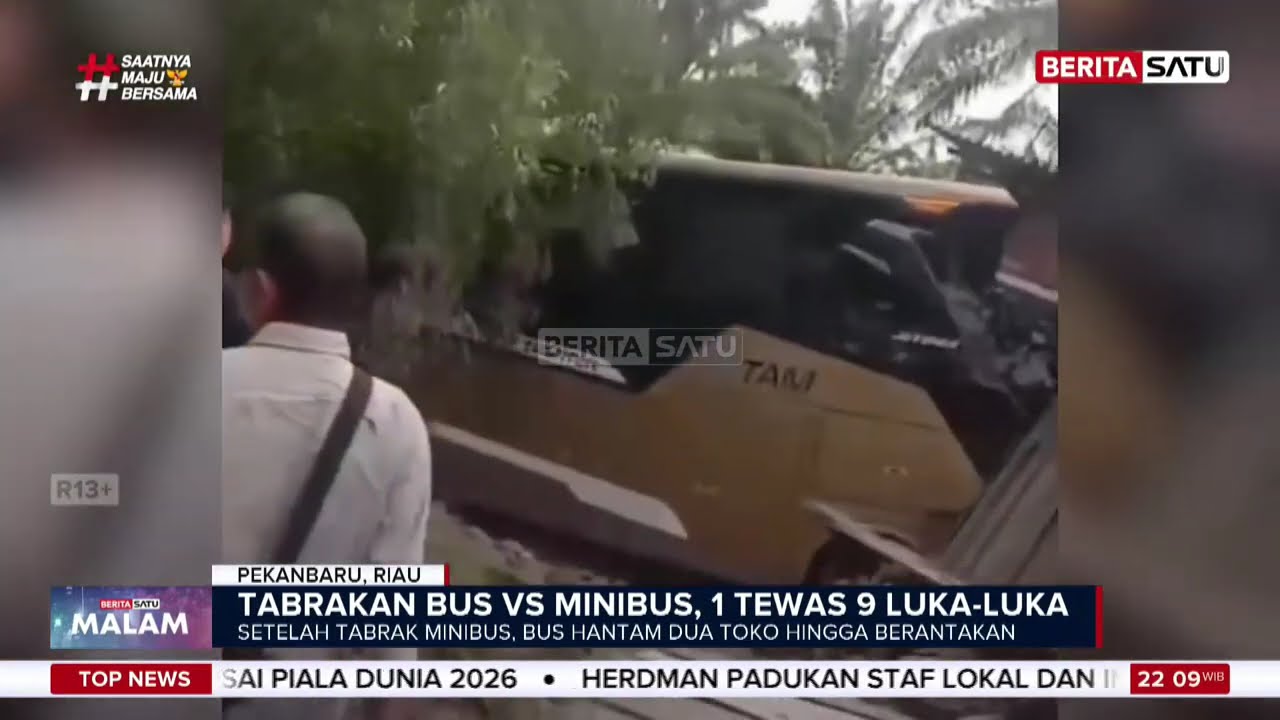 Bus Pemudik Kecelakaan di Pekanbaru, 1 Tewas dan 9 Luka #beritasatu