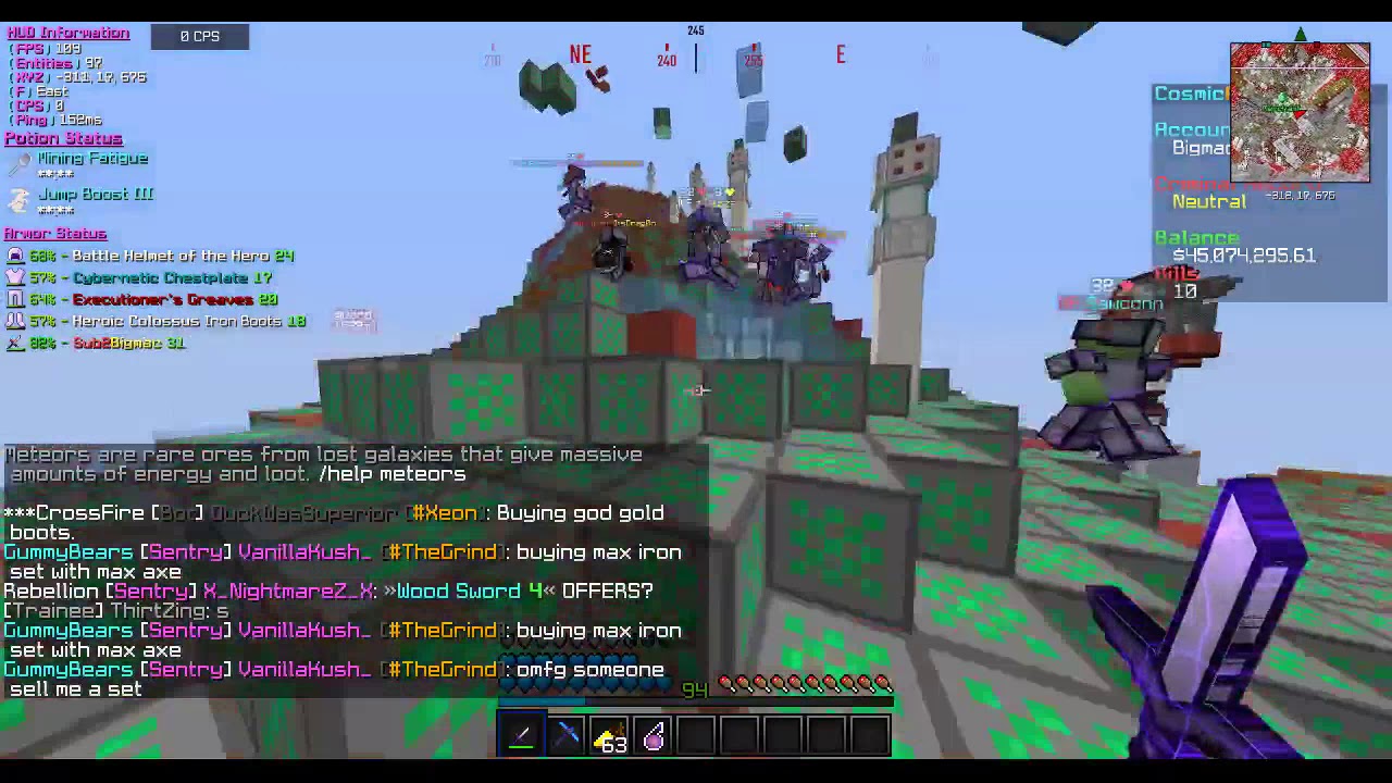 Cosmic Prisons | HUGE GANG FIGHT (40+ people) AT EMMY MINE | (XEON Planet #3)