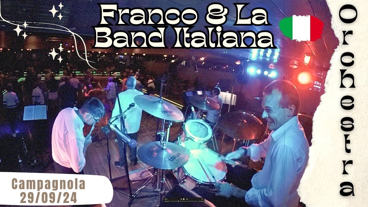 PERFORMANCE DI BATTERIA CON L&rsquo;ORCHESTRA &ldquo;FRANCO E LA BAND ITALIANA&rdquo; | SALA DANCE CAMPAGNOLA, LEIN&Igrave;